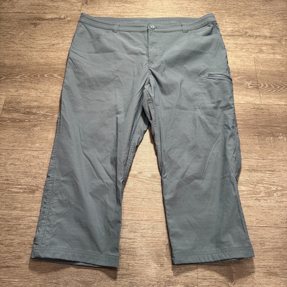 Eddie Bauer Pants Womens 16 Blue Nylon Hiking‎ Capris Gorpcore Outdoor Trekking